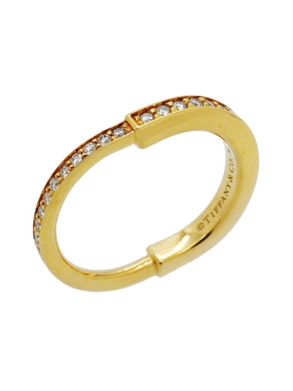 Tiffany & Co Ring Lock Full Diamond 18k Yellow Gold